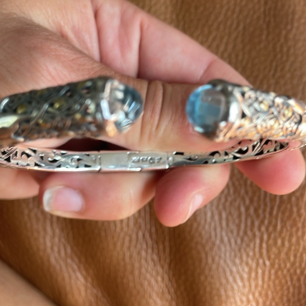Samuel B Blue Topaz Hinged Bracelet View 6